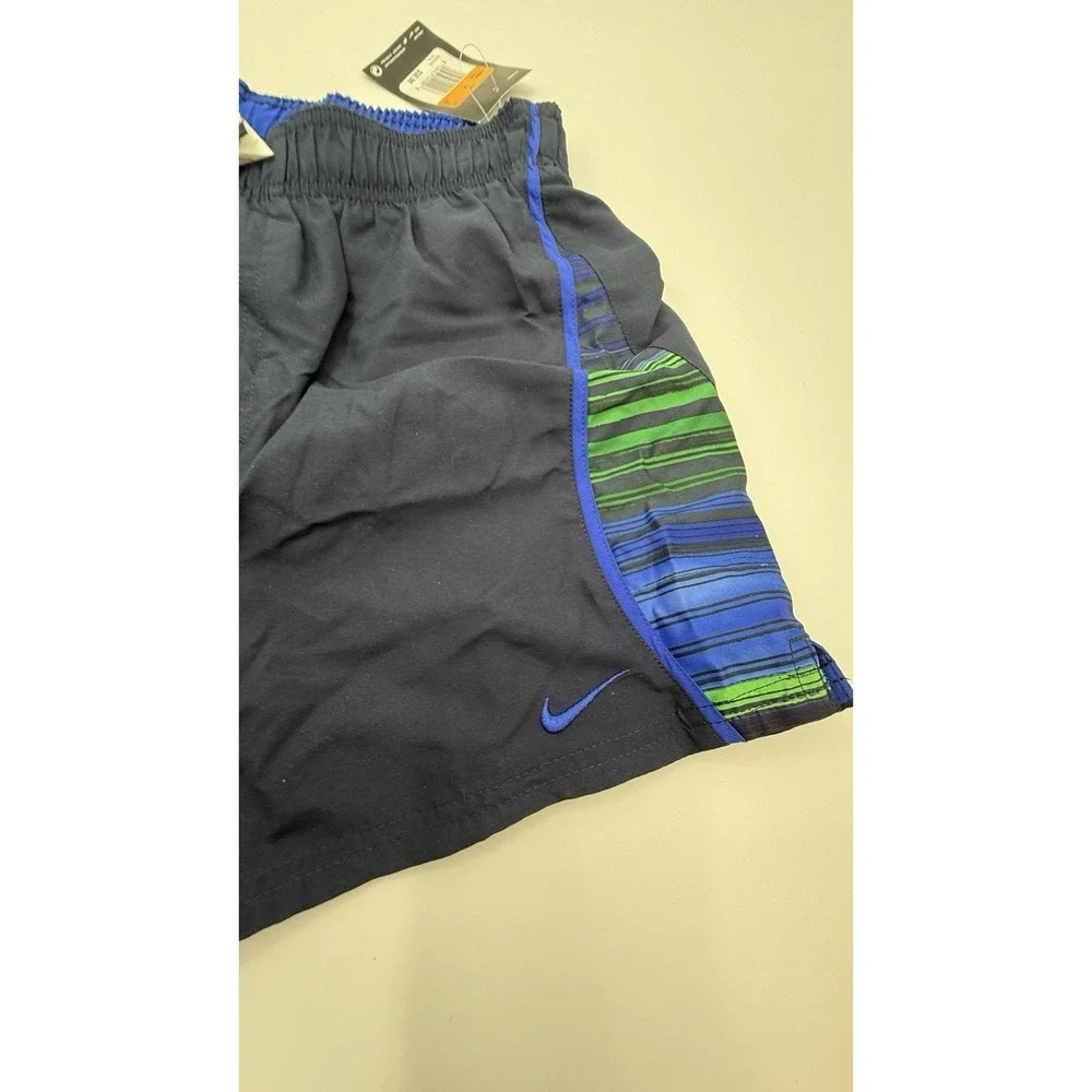 Nike Swim Trunks Mens Small Lined Swim Trunks Pockets Black Blue
